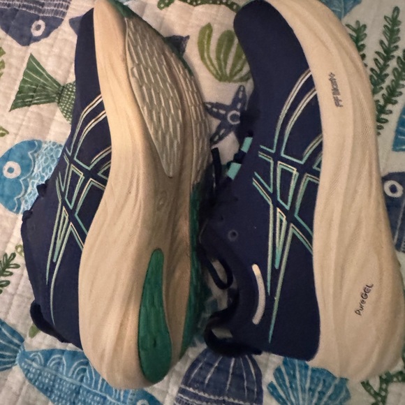 Asics Navy and Teal Athletic Shoes - Picture 3 of 10